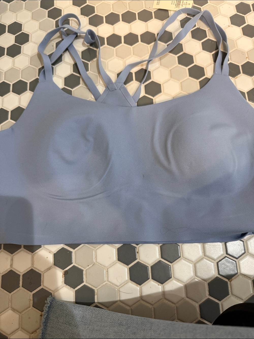Light Blue Strappy Seamless Sports Bralette